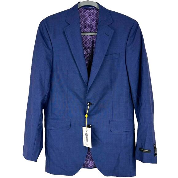 Ted Baker NWT Endurance Jarrow SPJ Blue Men's Size 40L Blazer 100% Wool 2 Button - Picture 1 of 9